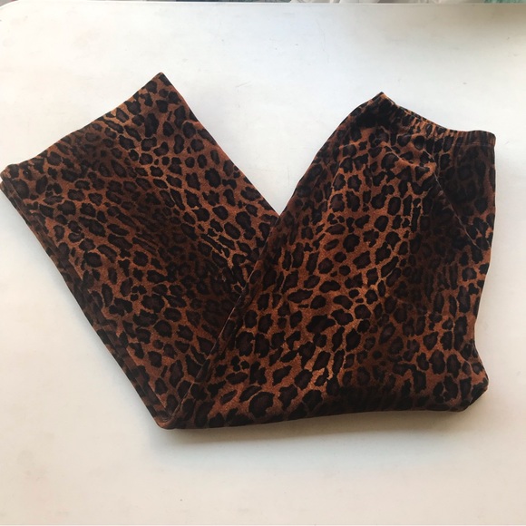 VINTAGE Carole Little Velour Bold Animal Print Cropped Pants - Picture 2 of 5